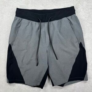 Lululemon Shorts Mens Small Gray Black Namaste At The Beach Activewear Gym Run